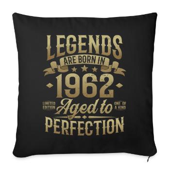 Né en 1962 Legends Cadeau d’anniversaire - Housse de coussin décorative 45 x 45 cm - noir - Devant