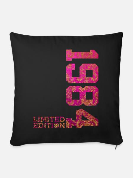 42. GEBURTSTAG PINK LIMITED EDITION 1984 - Sofakissenbezug 45 x 45 cm - Schwarz
