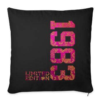 43RD BIRTHDAY PINK LIMITED EDITION 1983 - Sofa pillowcase 17,3'' x 17,3'' (45 x 45 cm) - black - Front