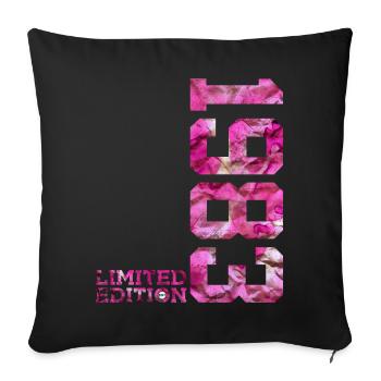 LIMITED EDITION 1983 PINK 43RD BIRTHDAY - Sofa pillowcase 17,3'' x 17,3'' (45 x 45 cm) - black - Front