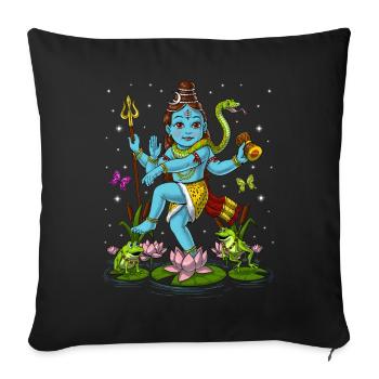 Baby Shiva Hindu Nataraja - Sofa pillowcase 17,3'' x 17,3'' (45 x 45 cm) - black - Front