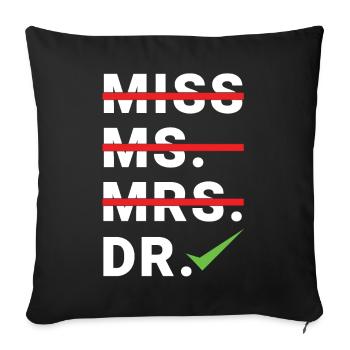 Vérifier PhD Doctor Graduation Doctorat Graduate - Housse de coussin décorative 45 x 45 cm - noir - Devant