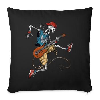 Skeleton Metal Gitarrist - Sofakissenbezug 45 x 45 cm - Schwarz - Vorne