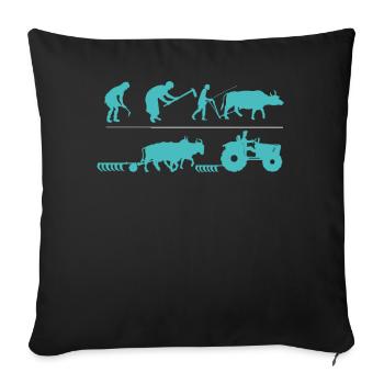 Agriculteur agricole Rancher Drive Evolution du tracteur - Housse de coussin décorative 45 x 45 cm - noir - Devant