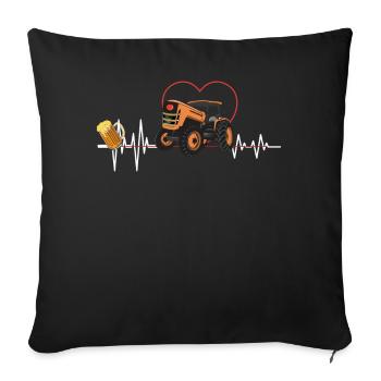 Farm Farmer Rancher Drive Heart Beer Tractor - Sofakissenbezug 45 x 45 cm - Schwarz - Vorne