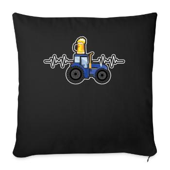 Agriculteur agricole Rancher Drive Heart Beer Lover Tracteur - Housse de coussin décorative 45 x 45 cm - noir - Devant