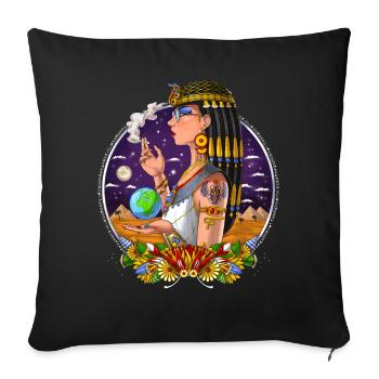 Ancienne reine égyptienne Cléopâtre - Housse de coussin décorative 45 x 45 cm - noir - Devant