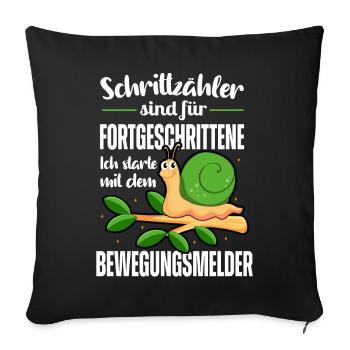Schrittzähler sind für Fortgeschritten Schnecken - Sofakissenbezug 45 x 45 cm - Schwarz - Vorne
