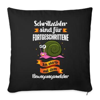 Schrittzähler sind für Fortgeschritten Schnecken - Sofakissenbezug 45 x 45 cm - Schwarz - Vorne