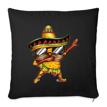 Taco Tacos Dance Dab Mexique Tenue mexicaine - Housse de coussin décorative 45 x 45 cm - noir - Devant