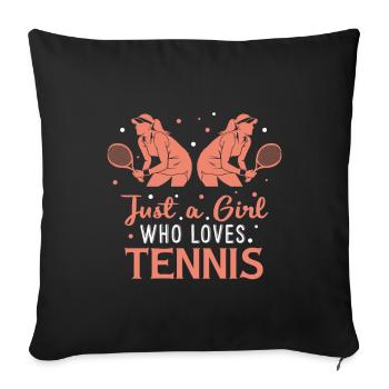 Tennis Racket Tennis Ball Girls Sport Outfit - Sofa pillowcase 17,3'' x 17,3'' (45 x 45 cm) - black - Front