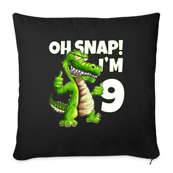 Lizard Lover Alligator Crocodile 9th Birthday - Sofa pillowcase 17,3'' x 17,3'' (45 x 45 cm) - black - Front
