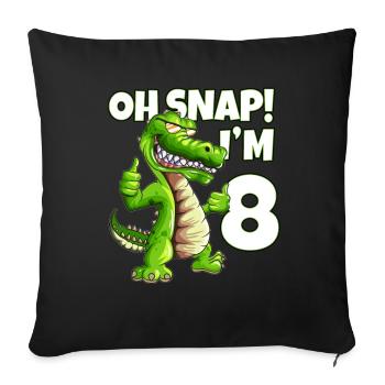 8th birthday lizard for children who turn eight - Sofa pillowcase 17,3'' x 17,3'' (45 x 45 cm) - black - Front