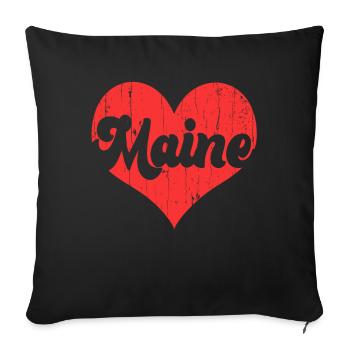 America Citizen US State Flag Heart Love Maine - Sofa pillowcase 17,3'' x 17,3'' (45 x 45 cm) - black - Front