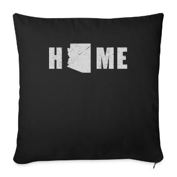 Carte terrestre Amérique Drapeau de l’État américain Accueil Arizona - Housse de coussin décorative 45 x 45 cm - noir - Devant
