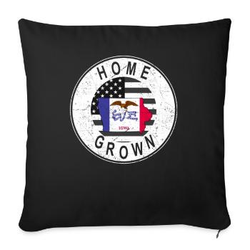 Land Map America US Flag Home Grown Iowa - Sofa pillowcase 17,3'' x 17,3'' (45 x 45 cm) - black - Front