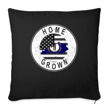 Land Map America US Flag Home Grown Kentucky - Sofa pillowcase 17,3'' x 17,3'' (45 x 45 cm) - black - Front