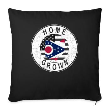 Land Map America US Flag Home Grown Ohio - Sofa pillowcase 17,3'' x 17,3'' (45 x 45 cm) - black - Front