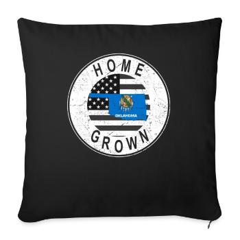 Land Map America US Flag Home Grown Oklahoma - Sofa pillowcase 17,3'' x 17,3'' (45 x 45 cm) - black - Front