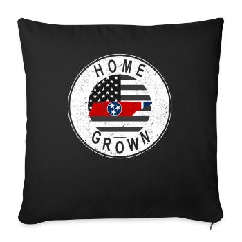 Carte terrestre Amérique Drapeau américain Tennessee cultivé à domicile - Housse de coussin décorative 45 x 45 cm - noir - Devant