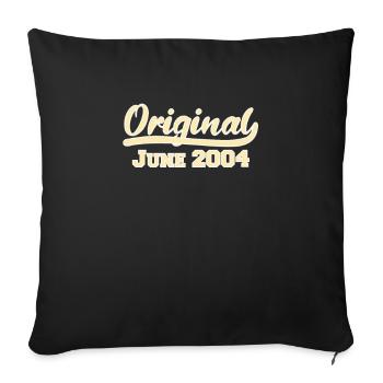 18th birthday June vintage 2004 gift idea - Sofa pillowcase 17,3'' x 17,3'' (45 x 45 cm) - black - Front