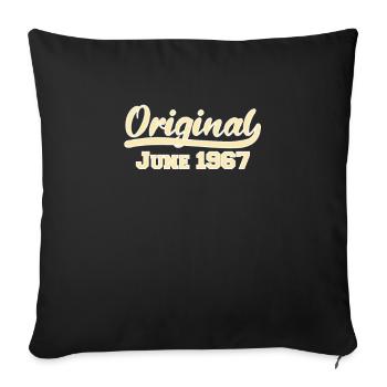 55. Geburtstag Juni Jahrgang 1967 Geschenkidee - Sofakissenbezug 45 x 45 cm - Schwarz - Vorne
