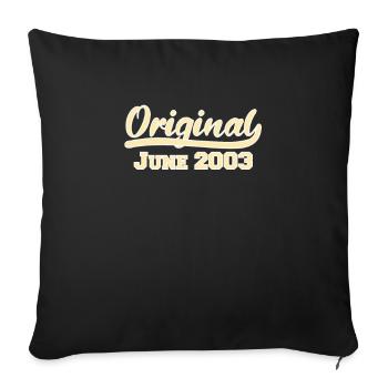 19th birthday June Vintage 2003 Gift idea - Sofa pillowcase 17,3'' x 17,3'' (45 x 45 cm) - black - Front