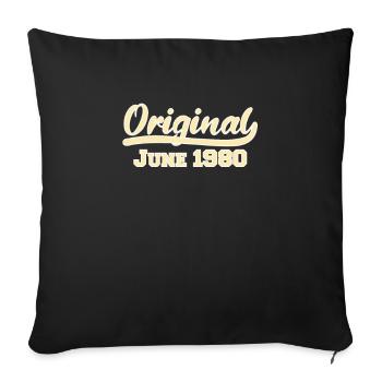 42ème anniversaire Juin né 1980 Idée cadeau - Housse de coussin décorative 45 x 45 cm - noir - Devant
