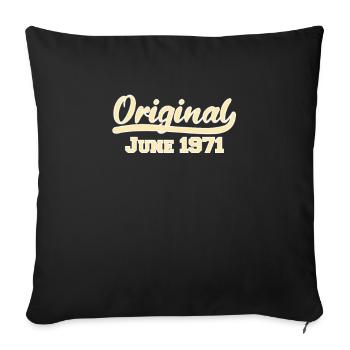 51ème anniversaire Juin né 1971 Idée cadeau - Housse de coussin décorative 45 x 45 cm - noir - Devant