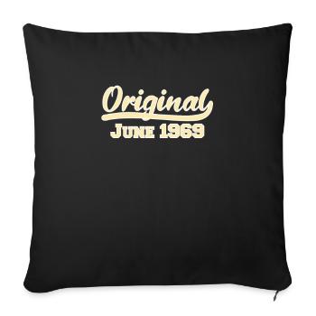 53ème anniversaire Juin né 1969 Idée cadeau - Housse de coussin décorative 45 x 45 cm - noir - Devant