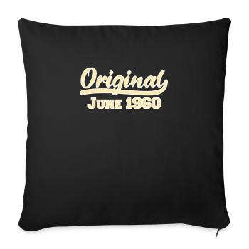62ème anniversaire Juin né 1960 Idée cadeau - Housse de coussin décorative 45 x 45 cm - noir - Devant