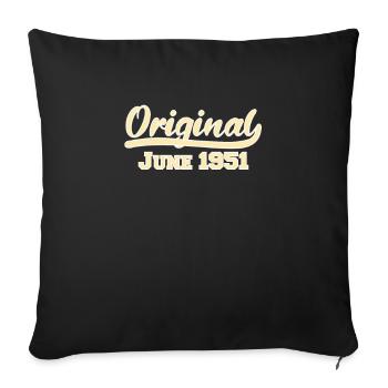 71. Geburtstag Juni Jahrgang 1951 Geschenkidee - Sofakissenbezug 45 x 45 cm - Schwarz - Vorne