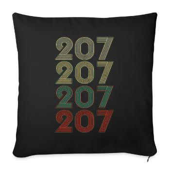 Retro America State Flag Area Code Maine - Sofa pillowcase 17,3'' x 17,3'' (45 x 45 cm) - black - Front