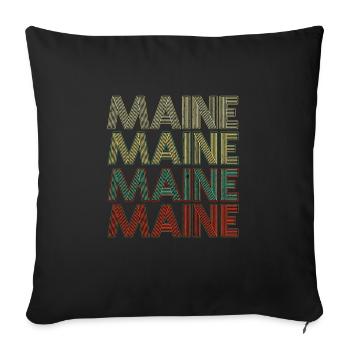 Retro America State Flag Vintage Maine - Sofa pillowcase 17,3'' x 17,3'' (45 x 45 cm) - black - Front