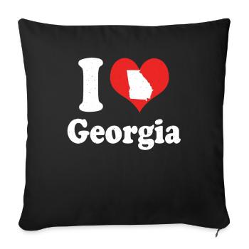 America Citizen US State Love I Heart Georgia - Sofa pillowcase 17,3'' x 17,3'' (45 x 45 cm) - black - Front