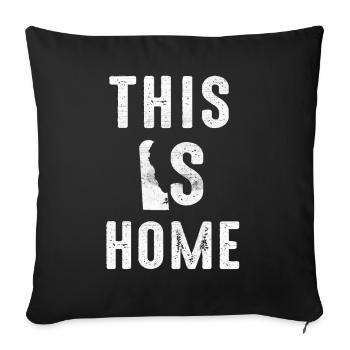 Map America US State Flag This Home Delaware - Sofa pillowcase 17,3'' x 17,3'' (45 x 45 cm) - black - Front