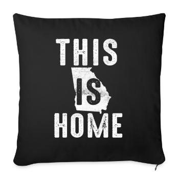 Carte Amérique État américain Drapeau Cette maison Géorgie - Housse de coussin décorative 45 x 45 cm - noir - Devant