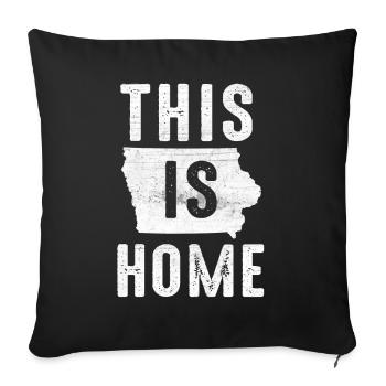 Map America US State Flag This Home Iowa - Sofa pillowcase 17,3'' x 17,3'' (45 x 45 cm) - black - Front