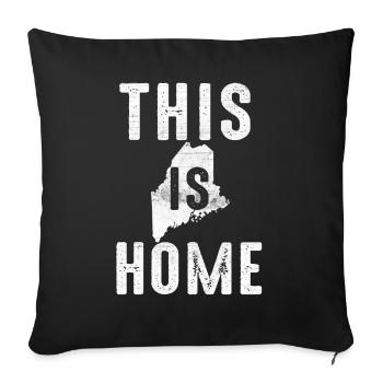 Map America US State Flag This Home Maine - Sofa pillowcase 17,3'' x 17,3'' (45 x 45 cm) - black - Front