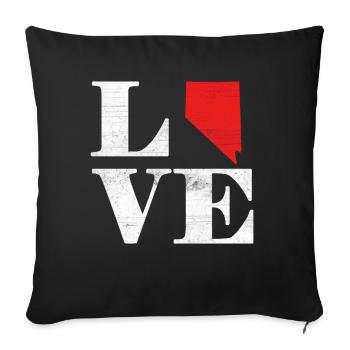 Proud America State Land Map Love Nevada - Sofa pillowcase 17,3'' x 17,3'' (45 x 45 cm) - black - Front