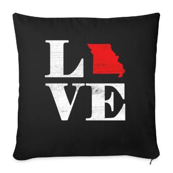 Proud America State Land Map Love Missouri - Sofa pillowcase 17,3'' x 17,3'' (45 x 45 cm) - black - Front