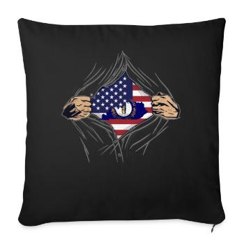 Rip Reveal America State Flag Kentucky - Sofakissenbezug 45 x 45 cm - Schwarz - Vorne