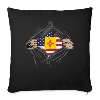Rip Reveal America Drapeau de l’État du Nouveau-Mexique - Housse de coussin décorative 45 x 45 cm - noir - Devant
