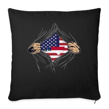 Rip Reveal America State Flag North Carolina - Sofa pillowcase 17,3'' x 17,3'' (45 x 45 cm) - black - Front