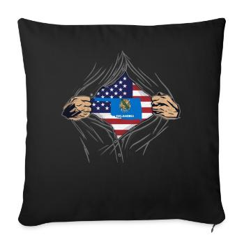 Rip Reveal America State Flag Oklahoma - Sofa pillowcase 17,3'' x 17,3'' (45 x 45 cm) - black - Front