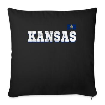 State Name America State Flag Kansas - Sofakissenbezug 45 x 45 cm - Schwarz - Vorne