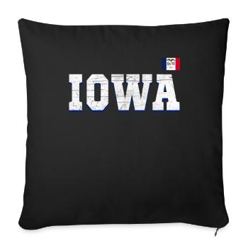 State Name America State Flag Iowa - Sofakissenbezug 45 x 45 cm - Schwarz - Vorne