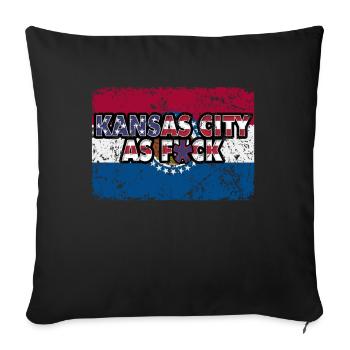 America US Flag State Flag Kansas - Sofakissenbezug 45 x 45 cm - Schwarz - Vorne