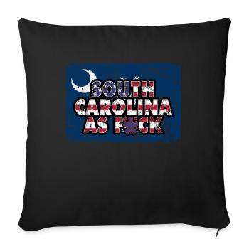 America US Flag State Flag South Carolina - Sofa pillowcase 17,3'' x 17,3'' (45 x 45 cm) - black - Front