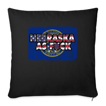 America US Flag State Flag Nebraska - Sofa pillowcase 17,3'' x 17,3'' (45 x 45 cm) - black - Front